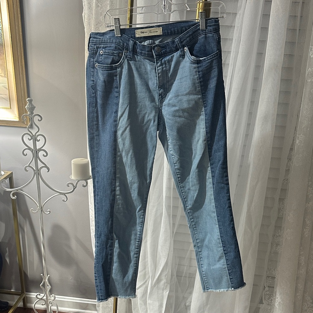 GAP Two-Tone Blue Straight Leg Jeans